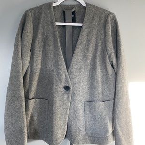 Madewell Gray/Grey Wool Tie Blazer